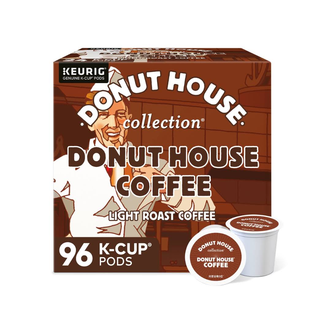 Donut House Collection Donut House Coffee  Single-Serve K-Cup Pods, Light Roast Coffee, 96 Count (4 Packs of 24)