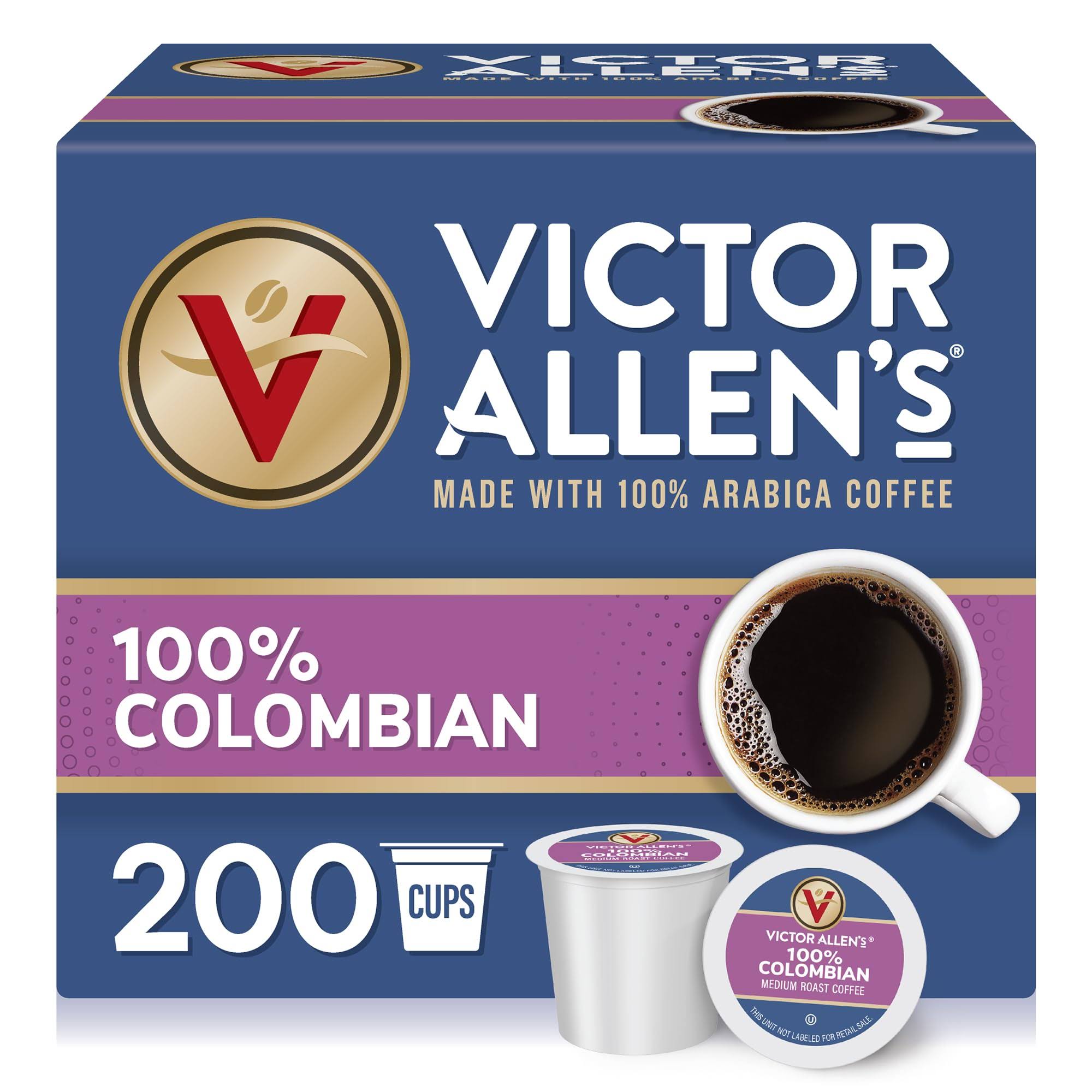 Victor Allen s Coffee Colombian, Medium Roast, 200 Count, Single Serve Coffee Pods for  K-Cup Brewers