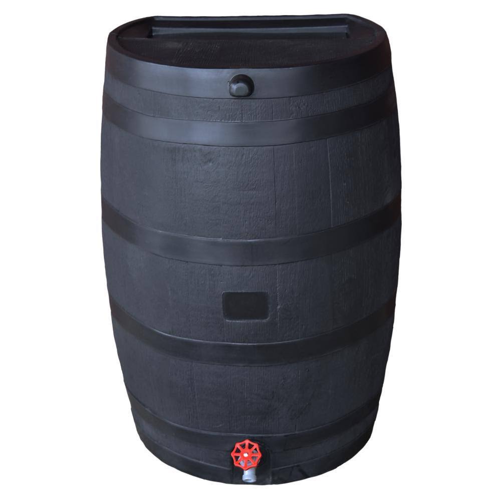 RTS Home Accents 50 Gal. Rain Barrel Black Colour with Plastic Spigot