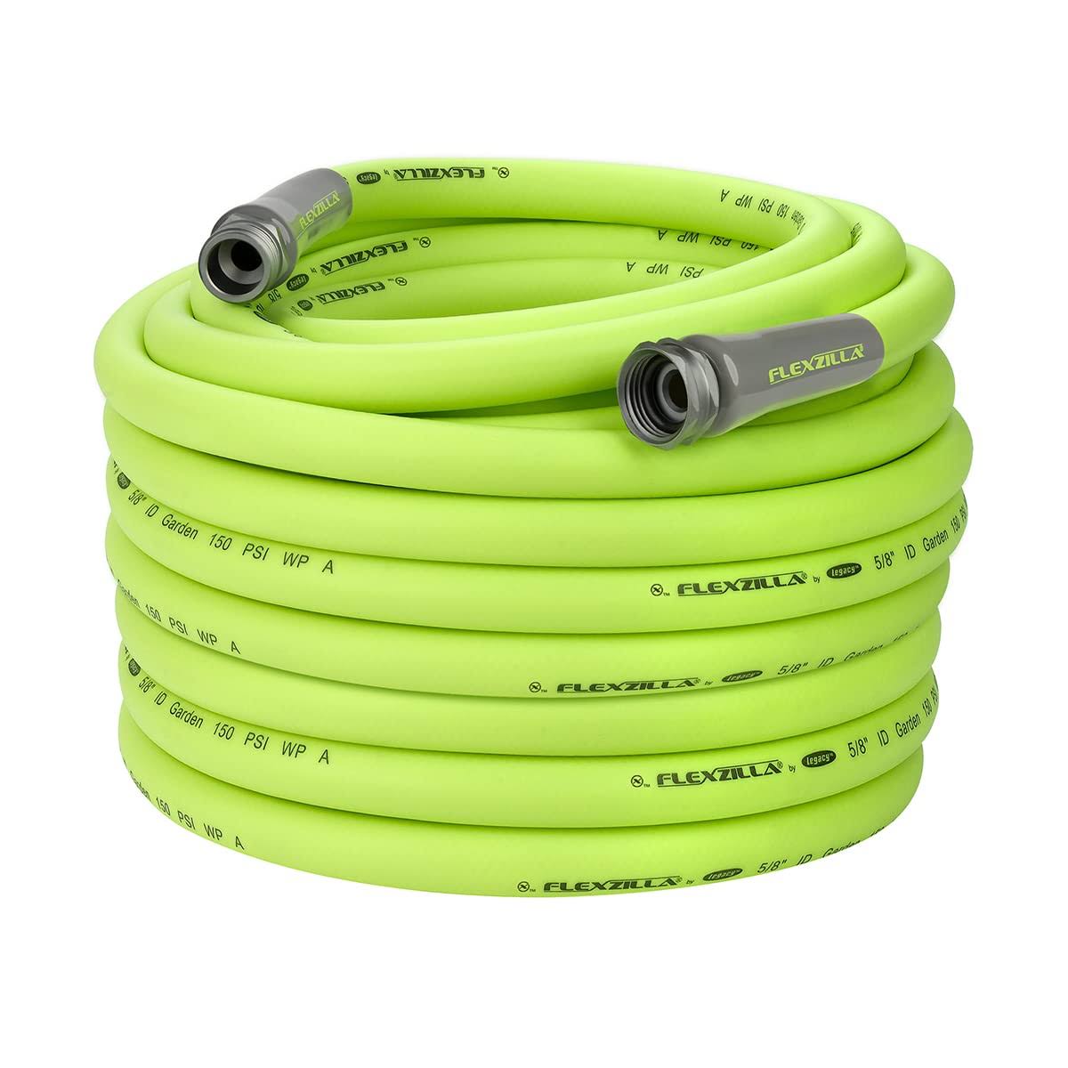 Flexzilla Garden Hose 5/8 in. x 100 ft., Heavy Duty, Lightweight, Drinking Water Safe, Zilla   HFZG5100YW-E, Green