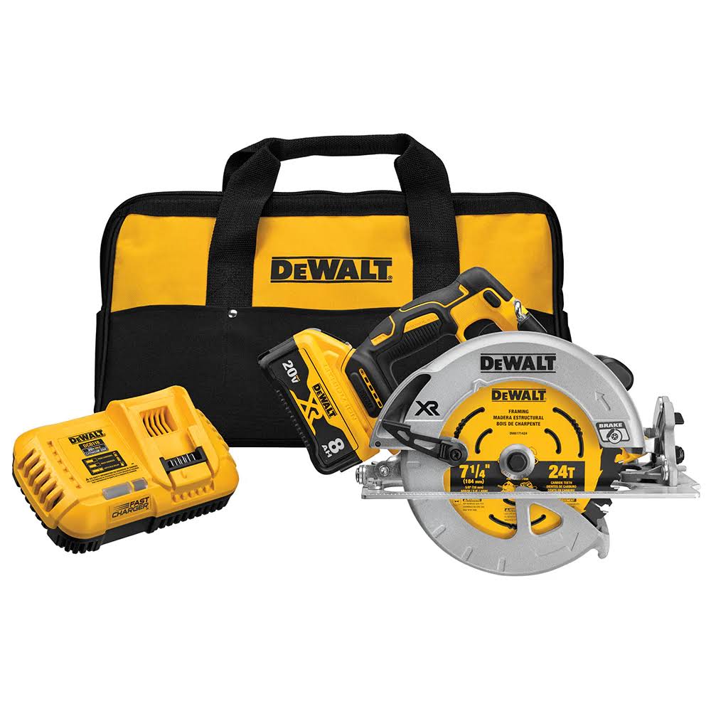 Circular Saw DCS574W1 XR POWER DETECT 20-Volt Max 7-1/4-in Brushless Cordless (1-Battery and Charger Included)