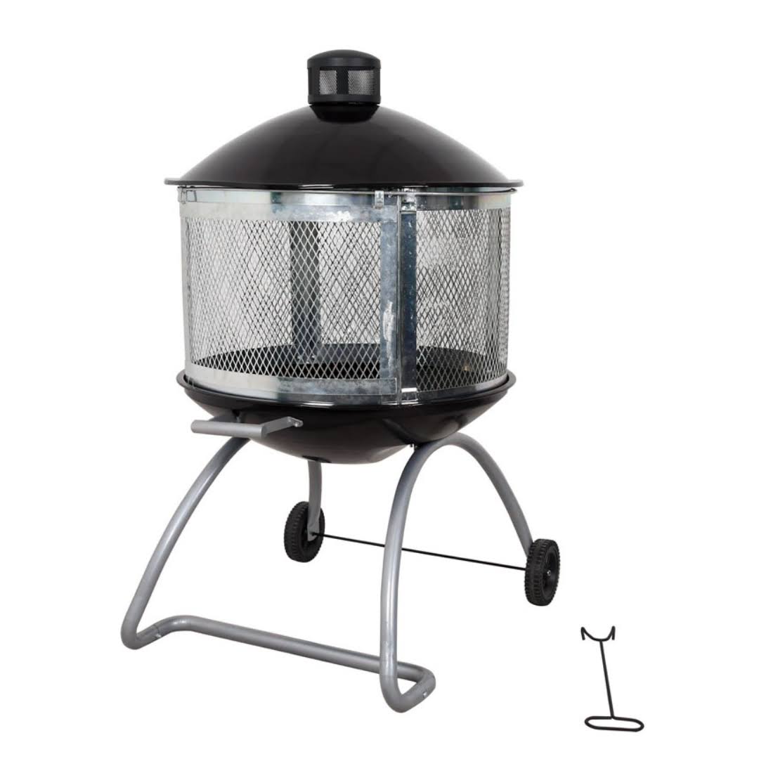 Living Accents 28 in. W Porcelain/Steel Round Wood Fire Pit