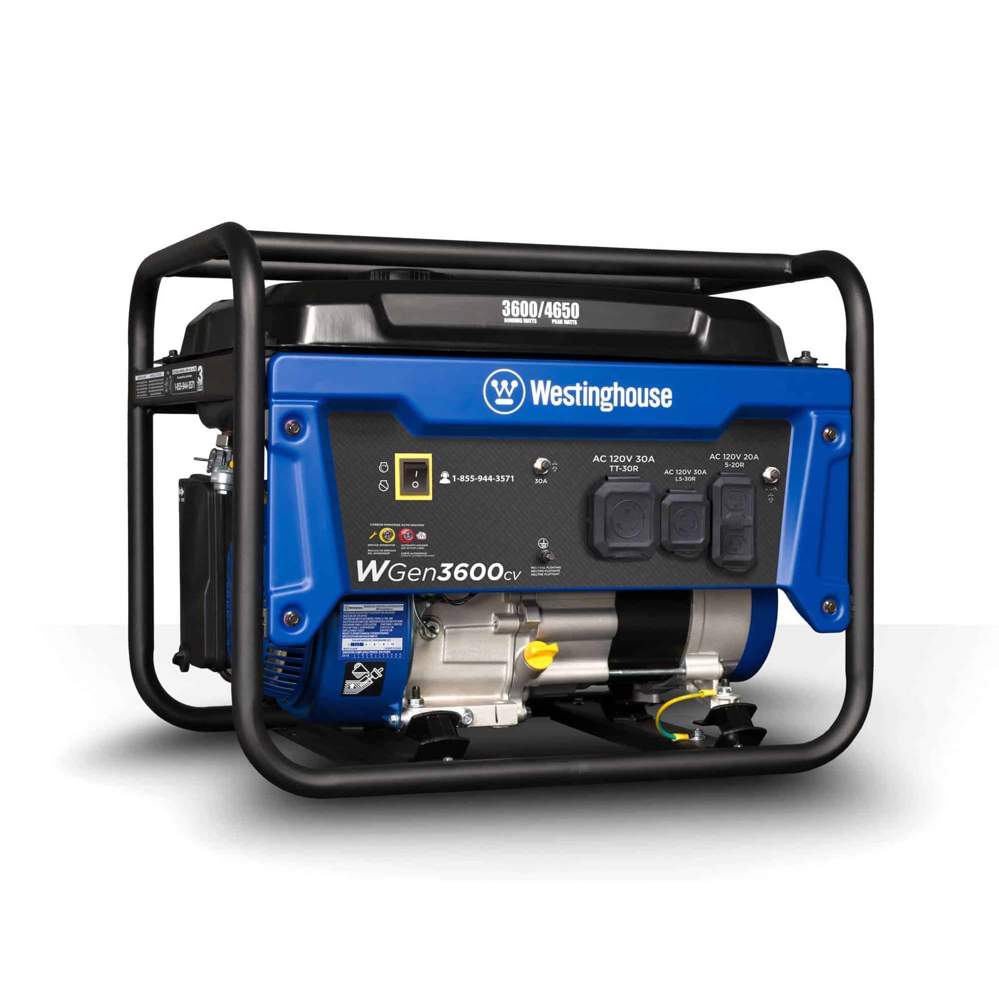 Westinghouse WGen3600cv 3600-Watt Single Fuel (Gasoline) Portable Generator