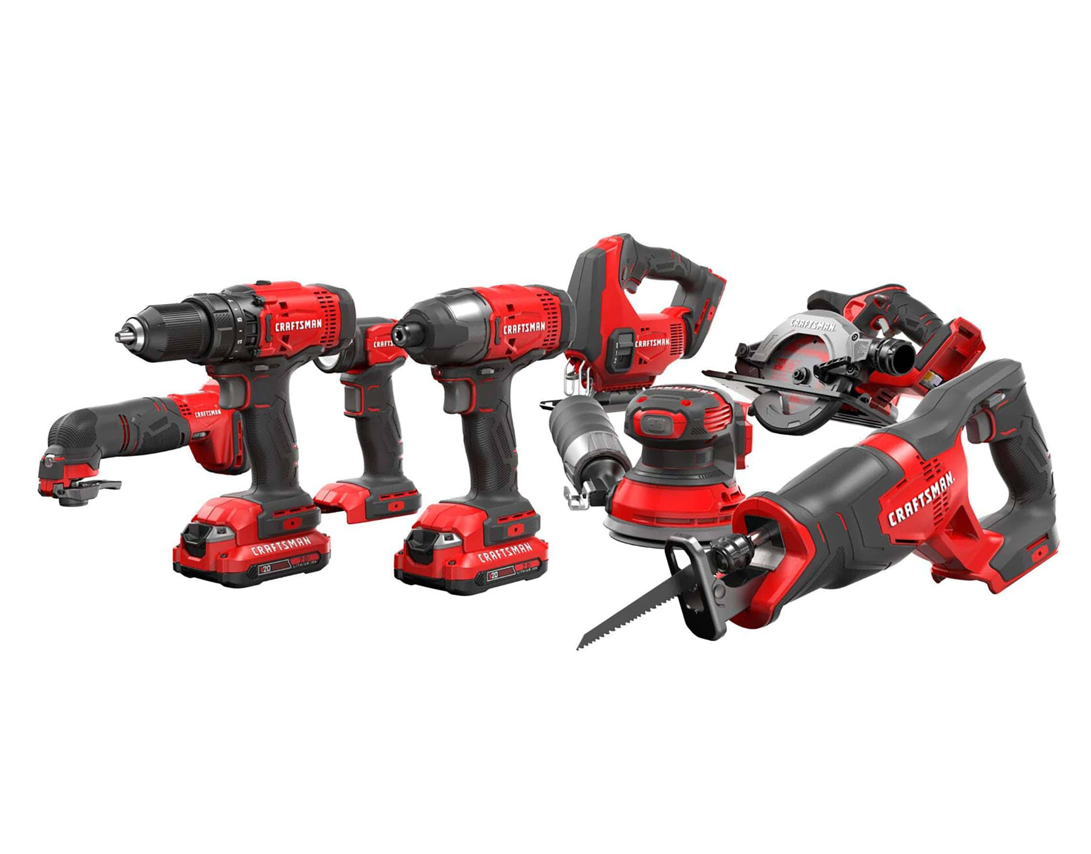 8-Tool Power Tool Combo Kit with Soft Case (2-Batteries Included and Charger Included)