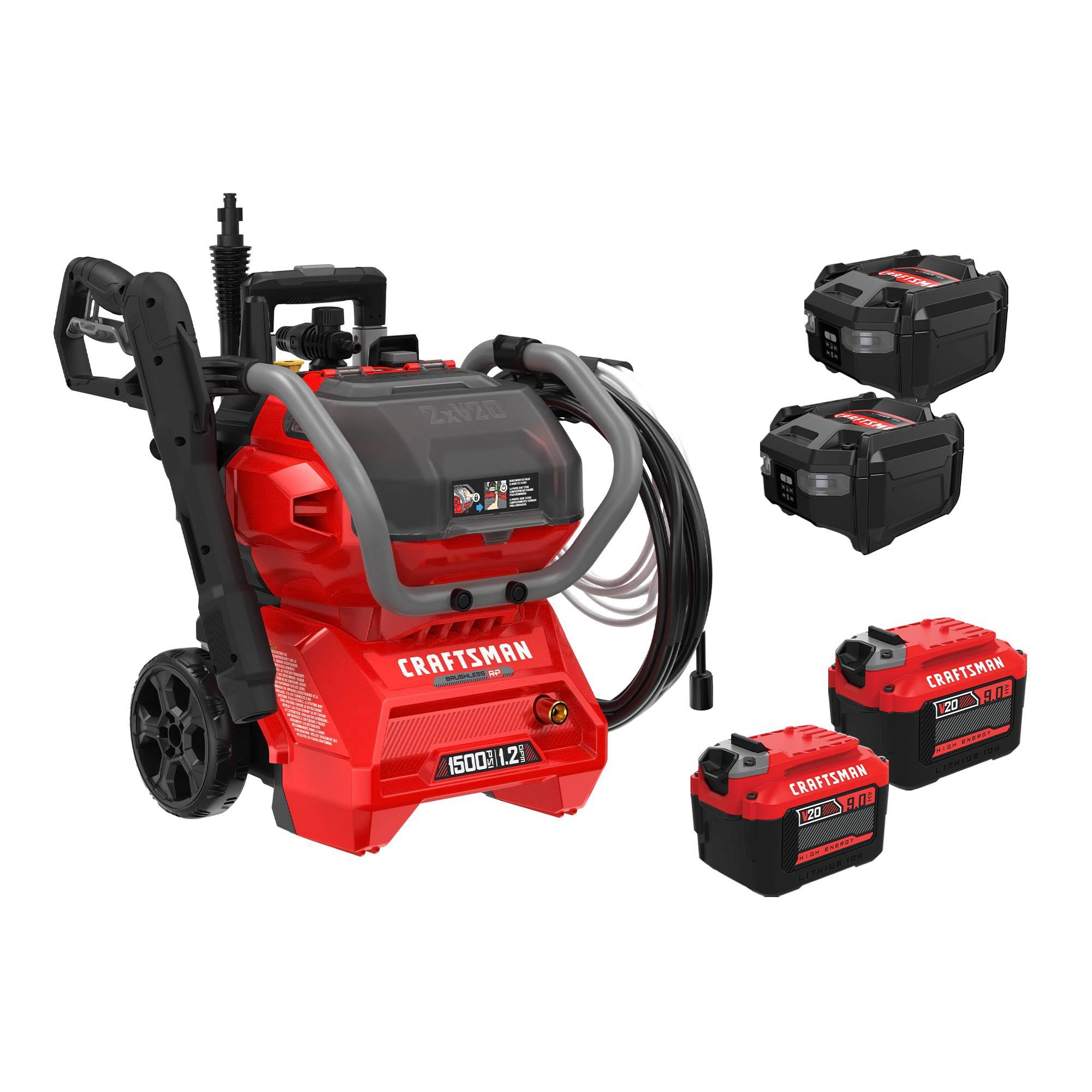 CMCPW1500N2 V20 Brushless RP 1500 PSI 1.2-GPMs Cold Water Battery Pressure Washer with 3 Spray Tips 9 Ah (Battery and Charger Included)