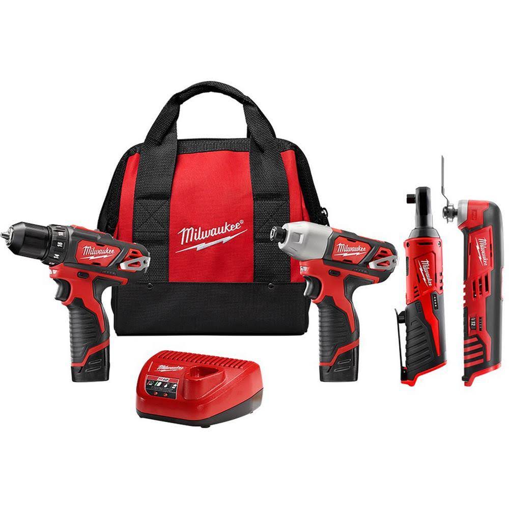 2494-22-2457-20-2426-20 M12 12V Lithium-Ion Cordless Drill Driver/Impact Driver/Ratchet Combo Kit (3-Tool) with M12 Oscillating Multi-Tool