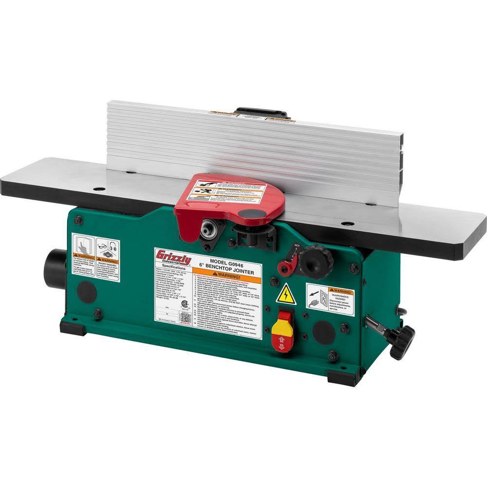 Industrial G0946 6 in. Benchtop Jointer with Spiral-Type Cutterhead