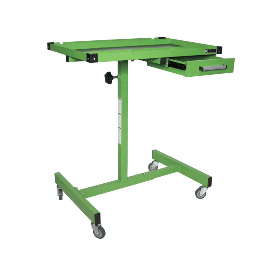 K Tool International 75108 Adjustable Tear Down Work Table with Drawer for Garages, Repair Shops, Green