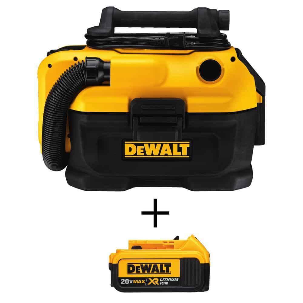 20V MAX 2 Gal. Cordless/Corded Wet/Dry Vacuum and (1) 20V MAX XR Lithium-Ion Premium 4.0Ah Battery