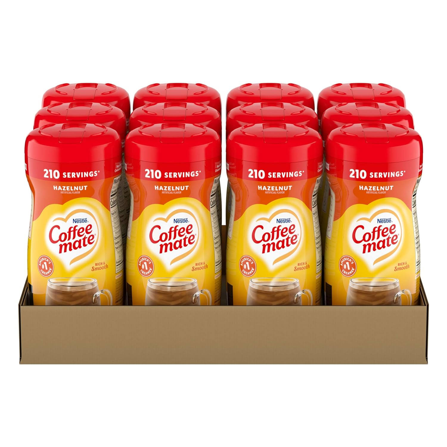 Nestle Coffee mate Coffee Creamer, Hazelnut, Non Dairy Powder Creamer, 15 Ounces (Pack of 12)