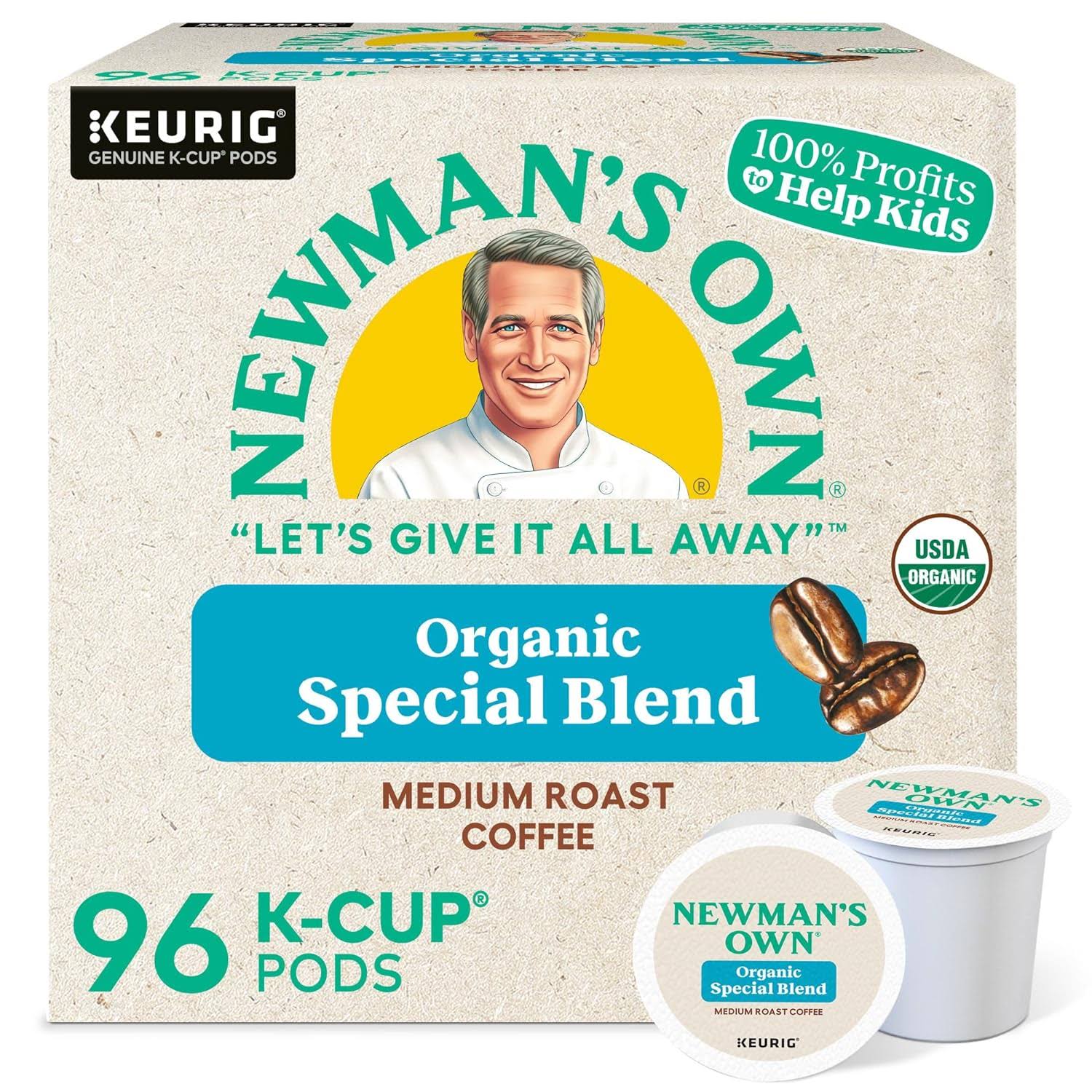 Newman s Own Organics Special Blend Keurig Single-Serve K-Cup Pods, Medium Roast Coffee, 96 Count (4 Packs of 24)