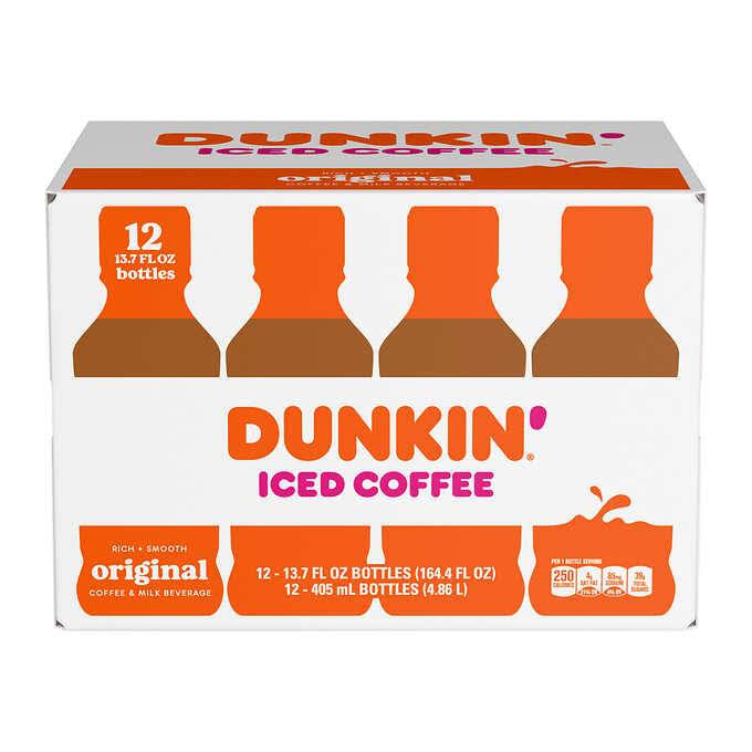 Dunkin  Iced Coffee, Original, 13.7 fl oz, 12-count
