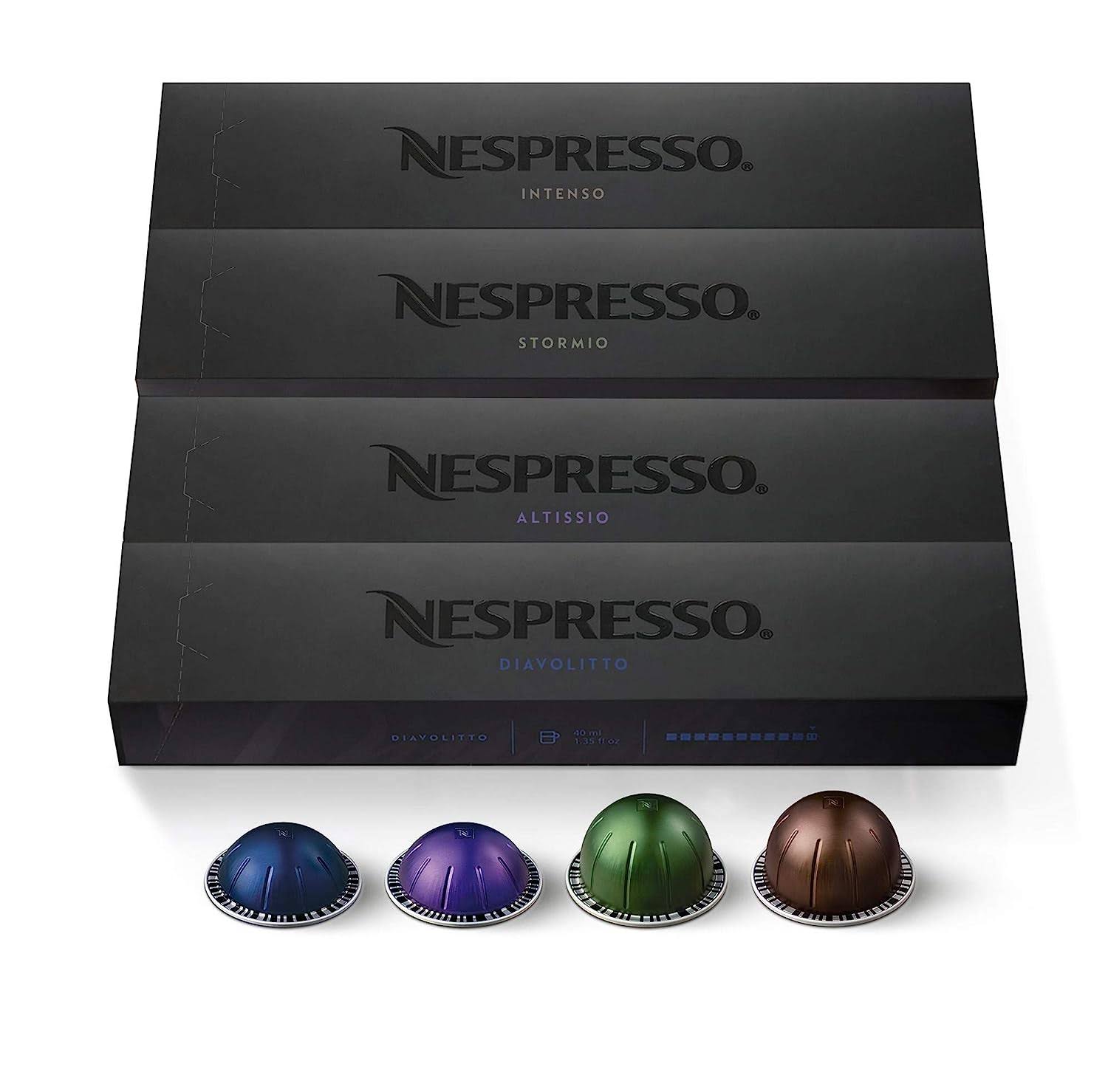 Nespresso Capsules VertuoLine, Dark Assortment Variety Pack, Dark Roast , 40 Count Coffee   Espresso Pods, Brews 7.8 oz and 1.35oz