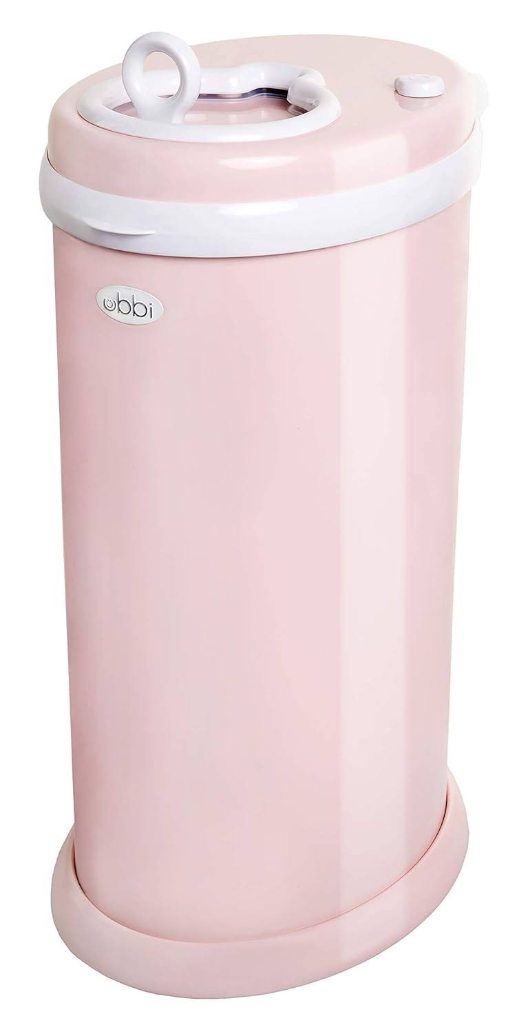 Odor Locking, No Special Bag Required, Money Saving, Modern Design, Registry Must-Have Diaper Pail, Blush Pink
