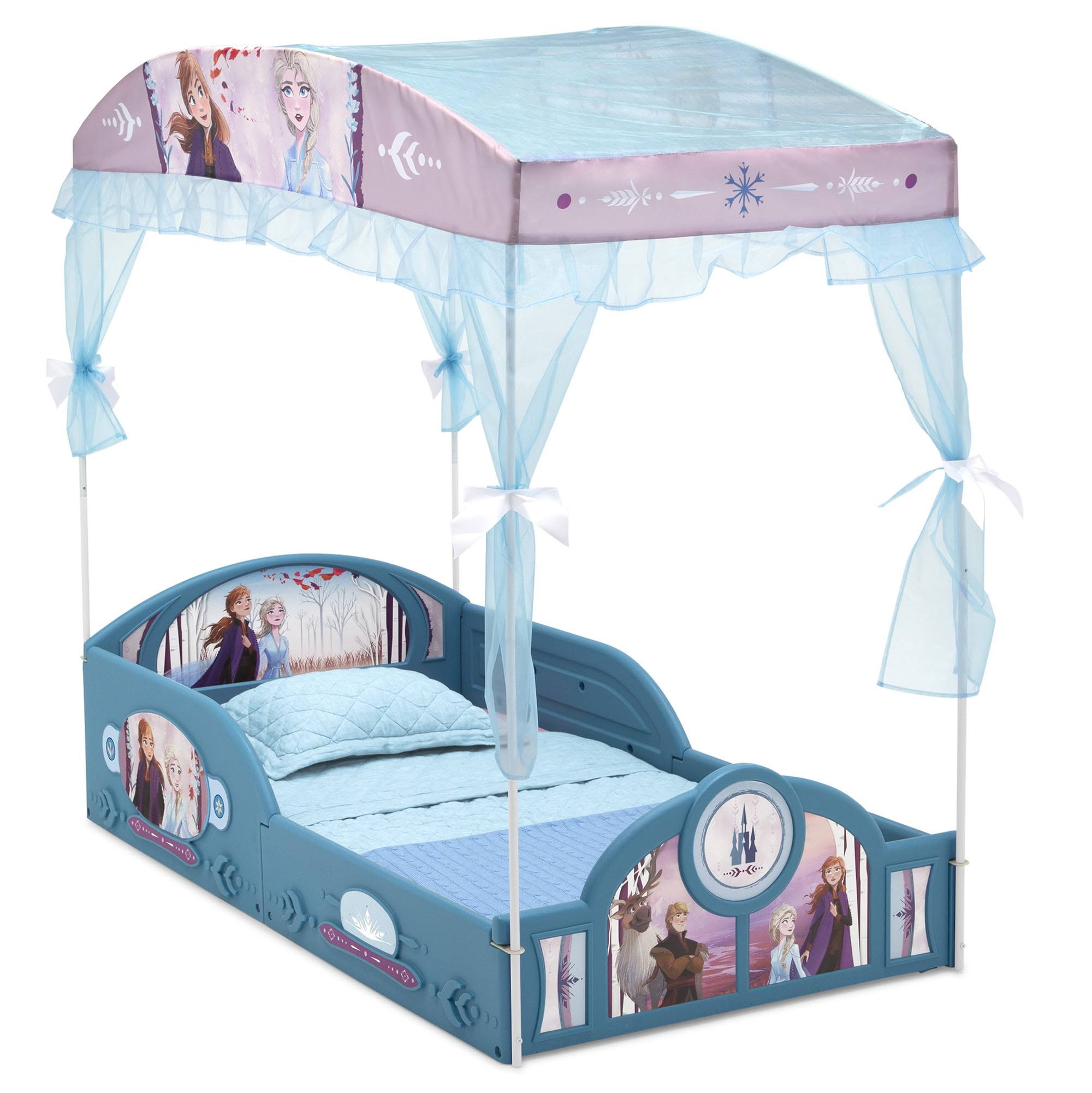 Frozen II Plastic Sleep and Play Toddler Bed with Canopy by
